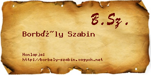 Borbély Szabin névjegykártya